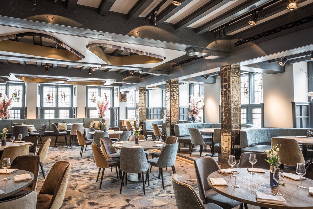 The space is exquisite for a festive feast.